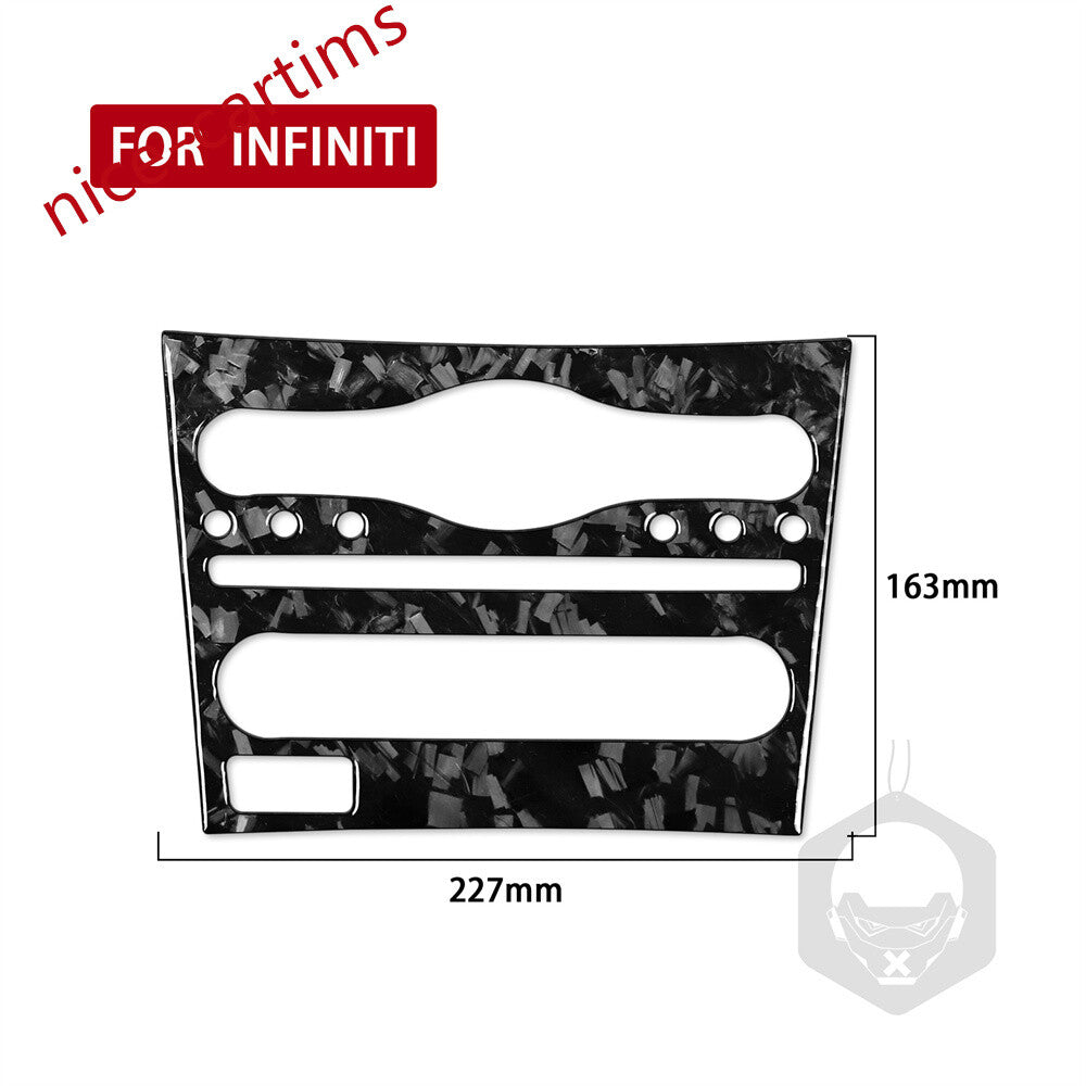 Forged Carbon Fiber Center Console AC CD Trim for Infiniti G37 07-13 G35 G25 Q60