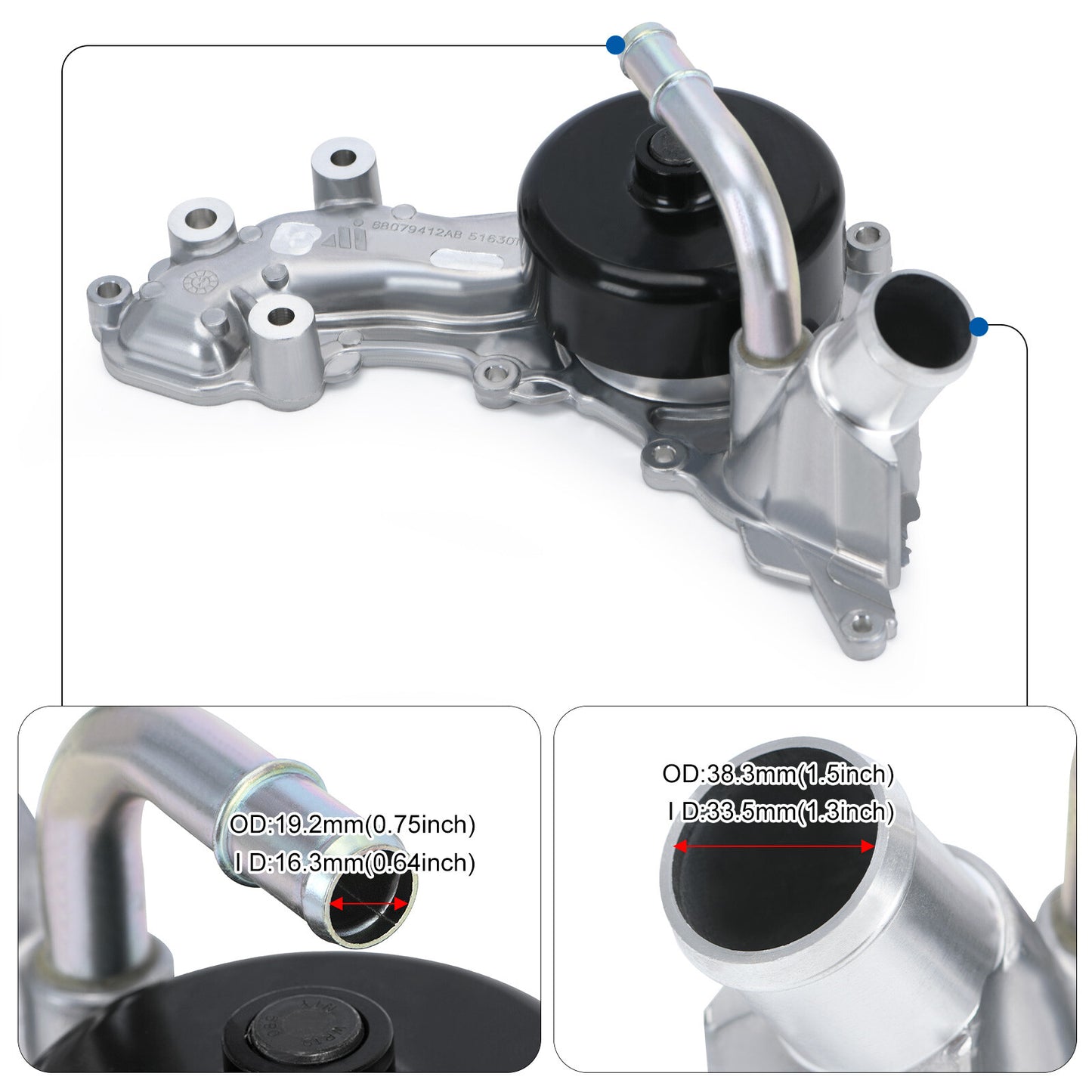 for Maserati Quattroporte Ghibli 3.0 V6 Engine Water Pump with Gasket 297912