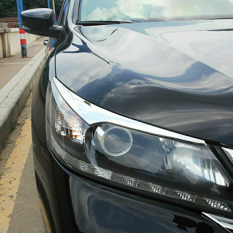 for Honda Accord 2014-2015 Chrome ABS Car Headlight Front Lamp Eyelid Cover Trim