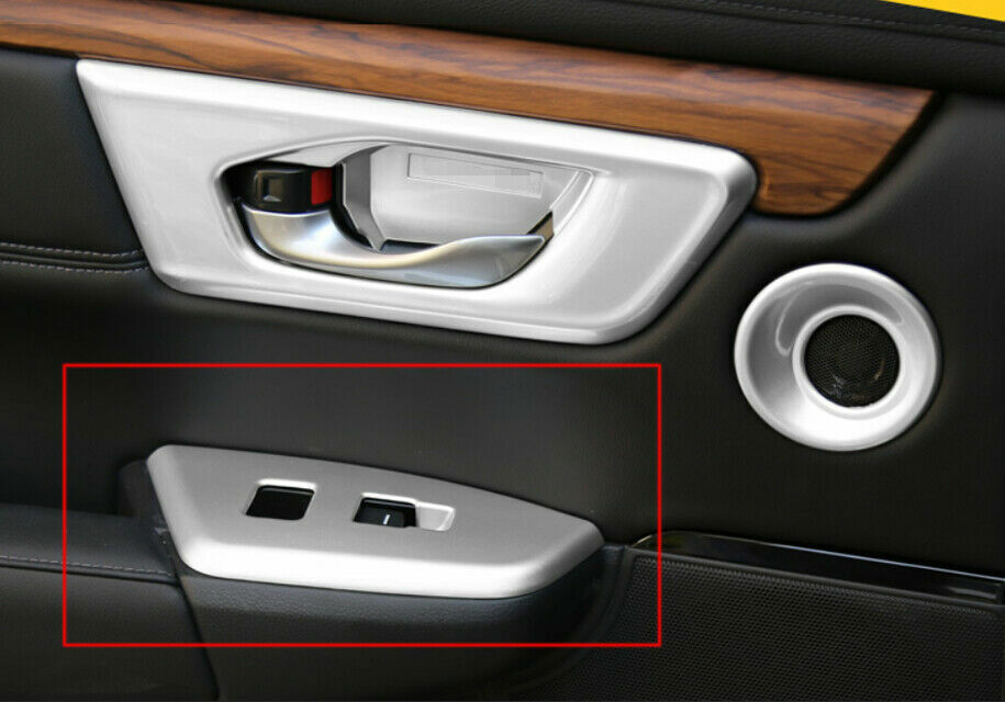 Glass Window Lifting Lock Panel Trim Fit for Honda CR-V CRV 2017-22 Matte Silver