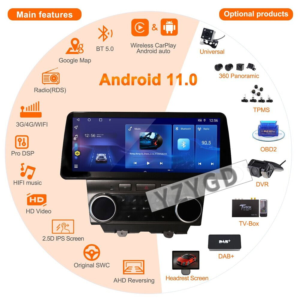 for Chevrolet Camaro 2010-2015 Android Car Radio Carplay Receiver GPS 64GB 2Din