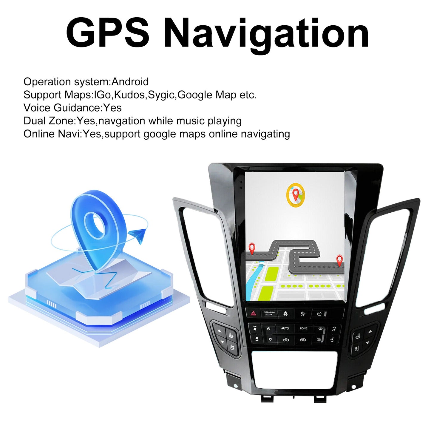 Car Carplay Radio Multimedia Player for Cadillac CTS 07-12 Android 11 GPS Stereo