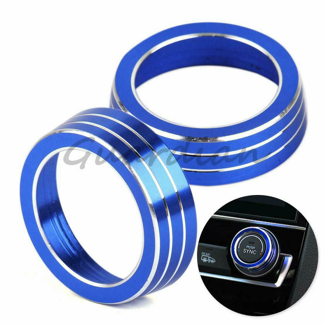 Blue decorative cover ring for air conditioning knobs, suitable for Honda for Civic 10, 16-20