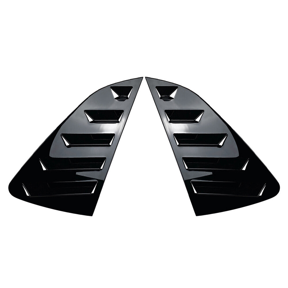 Rear Side Window Louver Vent Trim Cover for VW lo MK6 2018+ Gloss Black 2PCS