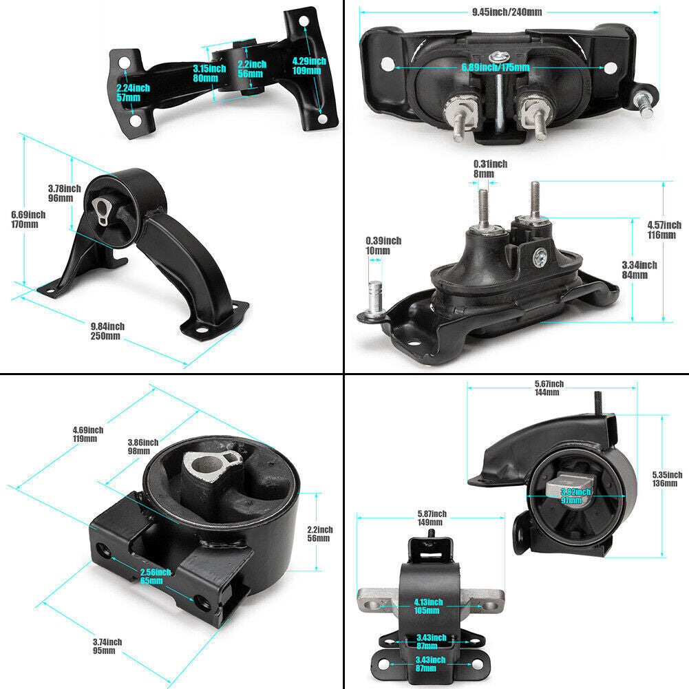 Suitable for Chrysler Town Country and for Dodge Grand Caravan 3.3L, 3.8L, and 4.0L motors and straddle mounts.