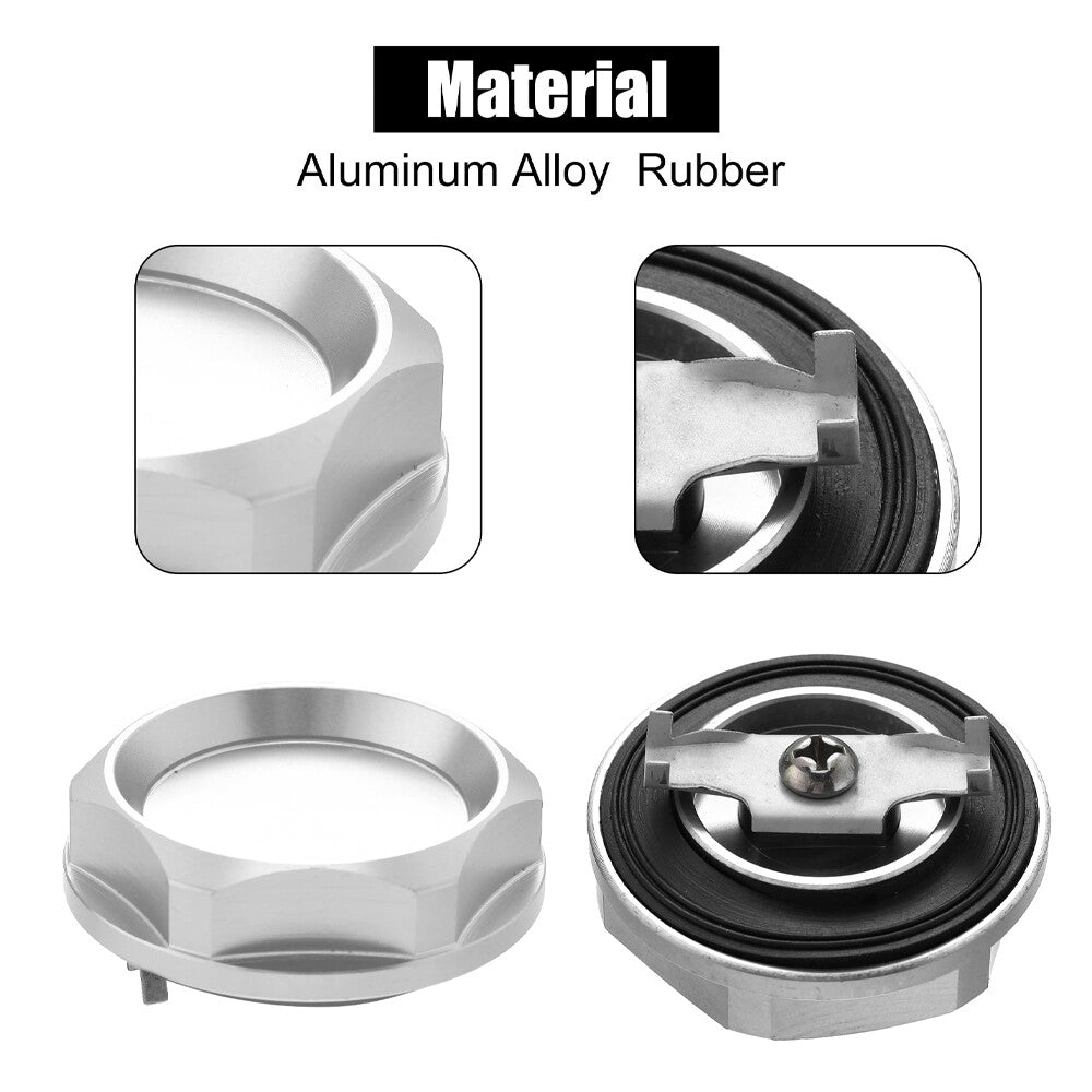 Silver Aluminum Racing Engine Oil Cap Oil Fuel Filler Cover Cap for Mitsubishi