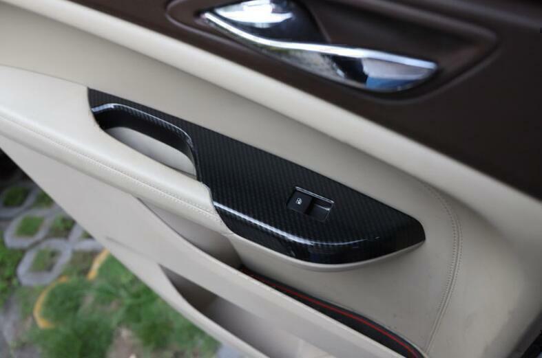 for Cadillac SRX 2010-15 ABS Carbon Fiber Window Lift Panel Switch Cover Trim 4P