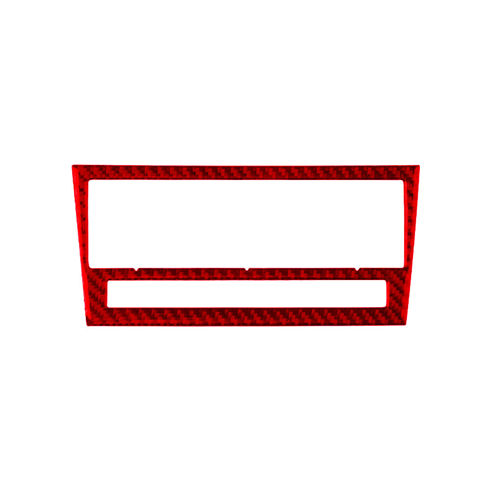 2x Red Central CD Player Frame Panel Trim Carbon Fiber for Audi for A4 S4 2005-2006