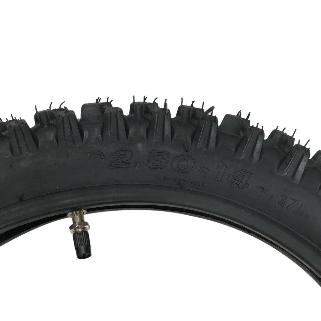 Front and rear tire kits: 2.50-14, 60/100-14 80/100-12, 3.00-12 Pit. Bicycle KLX110 TTR90