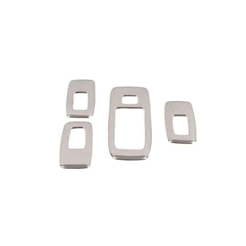 for Ford Ranger 2015-2022 Silver Steel Window Lock Lift Panel Trim Frame 4PCS