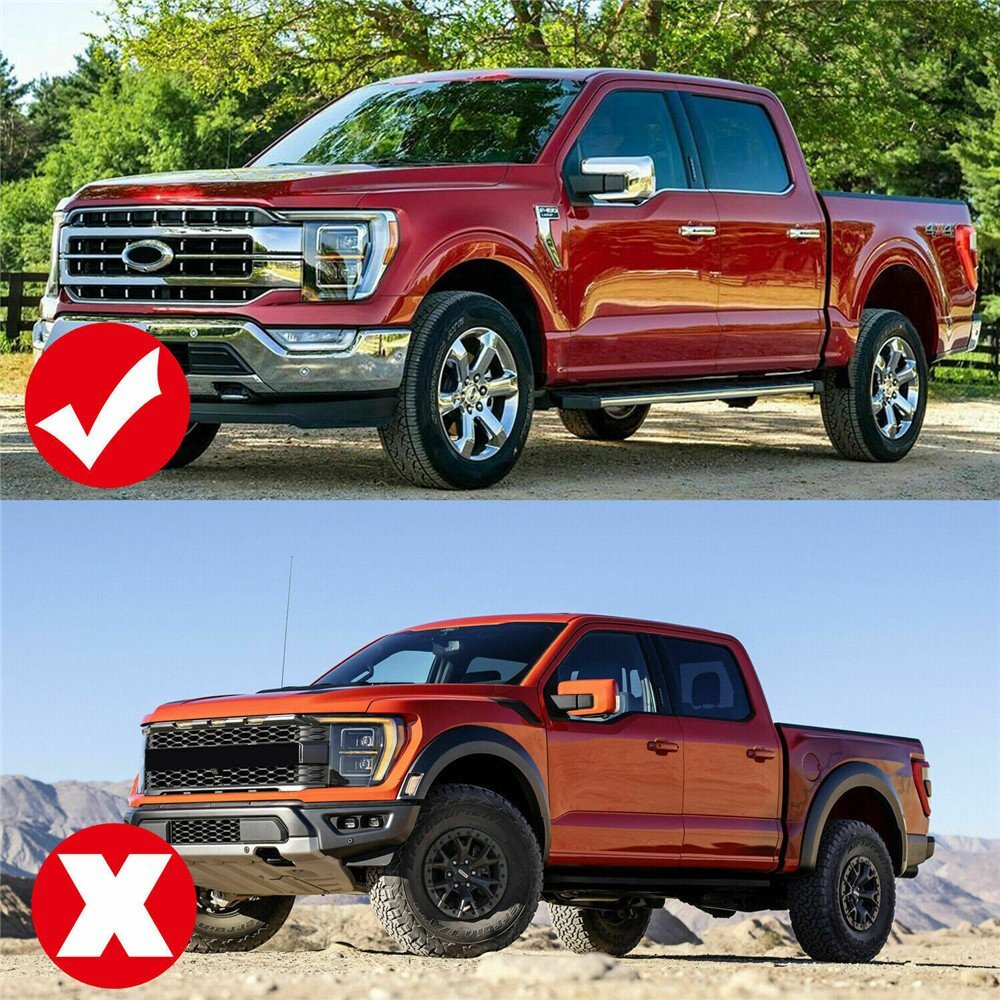 Kit for Ford F150 2021-2023 Side Fender Badge Emblem Air Vent Panel Trim ABS Red