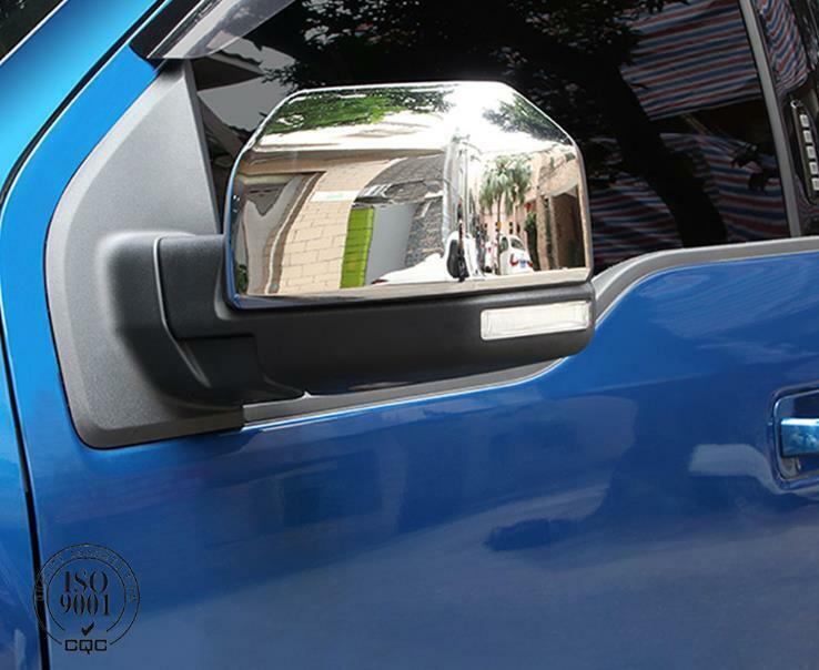Suitable for ford F-150 2017 - 2020 chrome 2-piece side mirror trim cover.