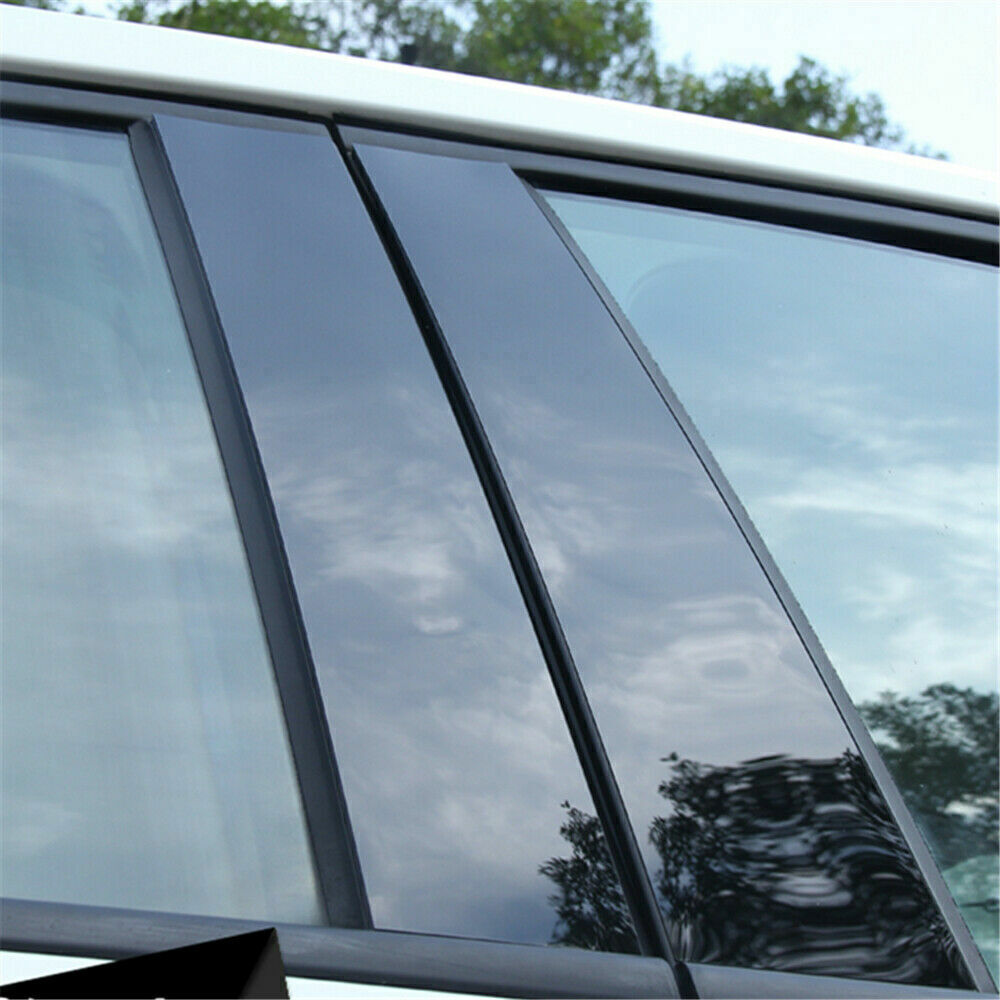 6P for Jeep Grand Cherokee 2011-2021 Piano Black Pillar Posts Door Window Strip