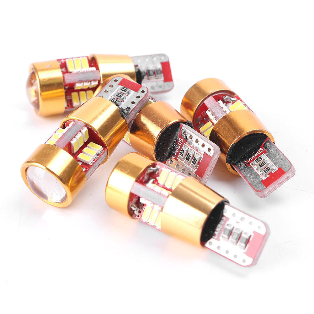 10x LED CANBUS ERROR Car Side Wedge Light Bulb White 5W T10 3014 27SMD