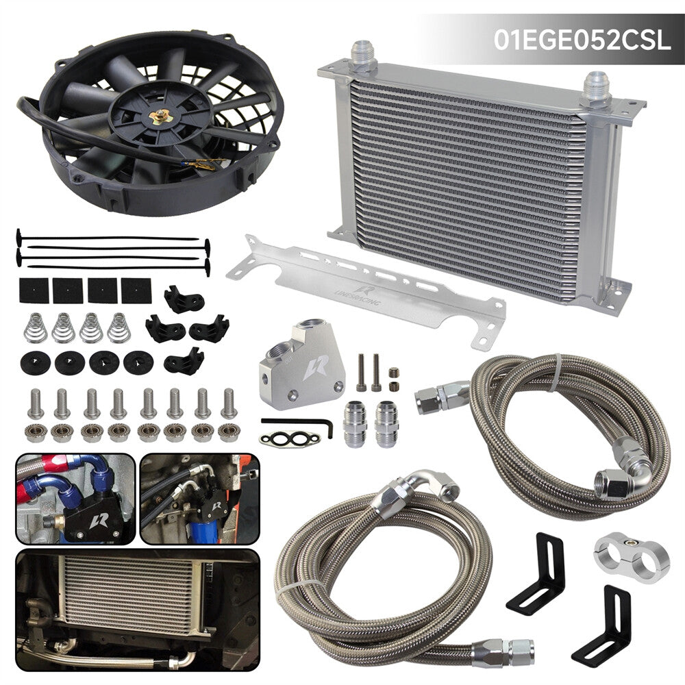 25 Row Oil Cooler Kit for Corvette C5 C6 C7 LS1 LS2 LS3 Firebird +7Electric Fan