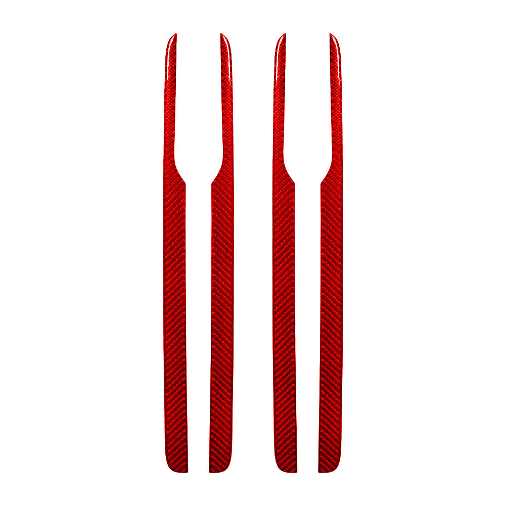 4x Red Carbon Fiber Interior Door Panel Cover Trim for Dodge for Ram 1500 2013-2015