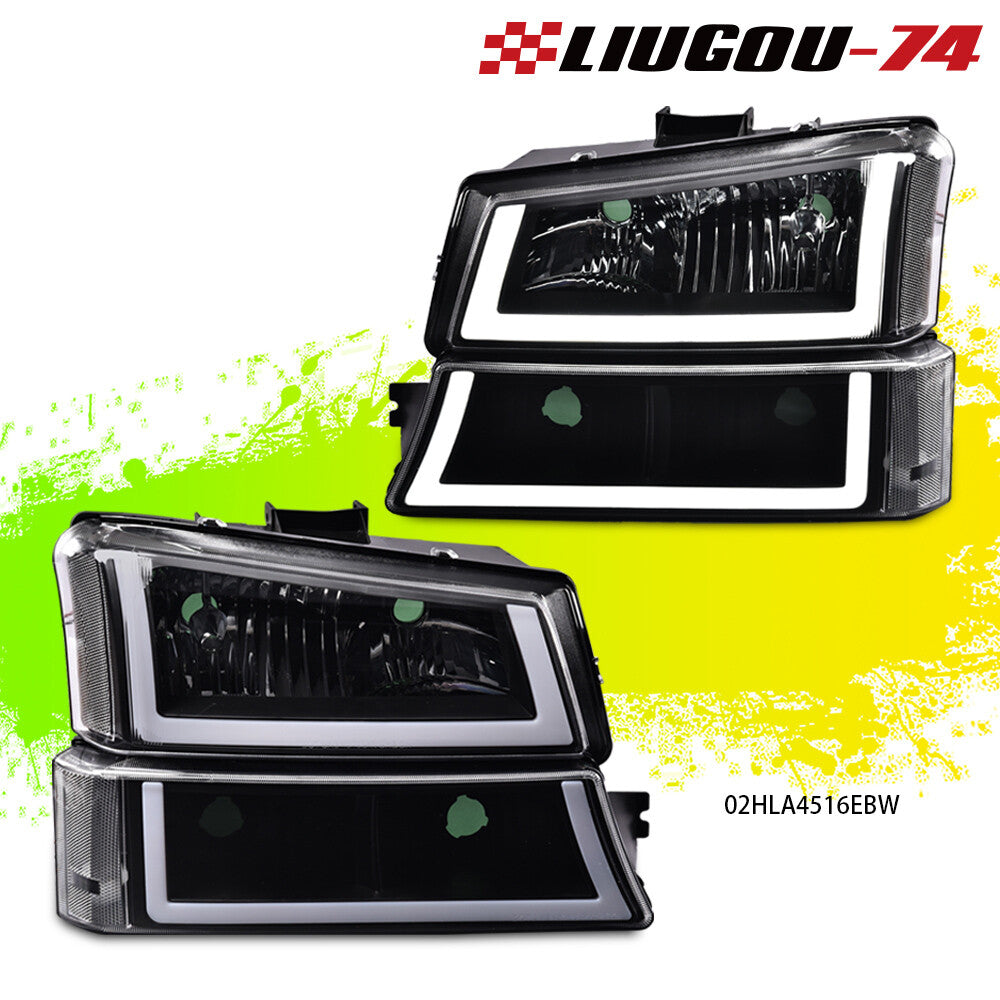 Suitable for 2003-2007 SILVERADO LED DRL, black headlights + taillights, new.
