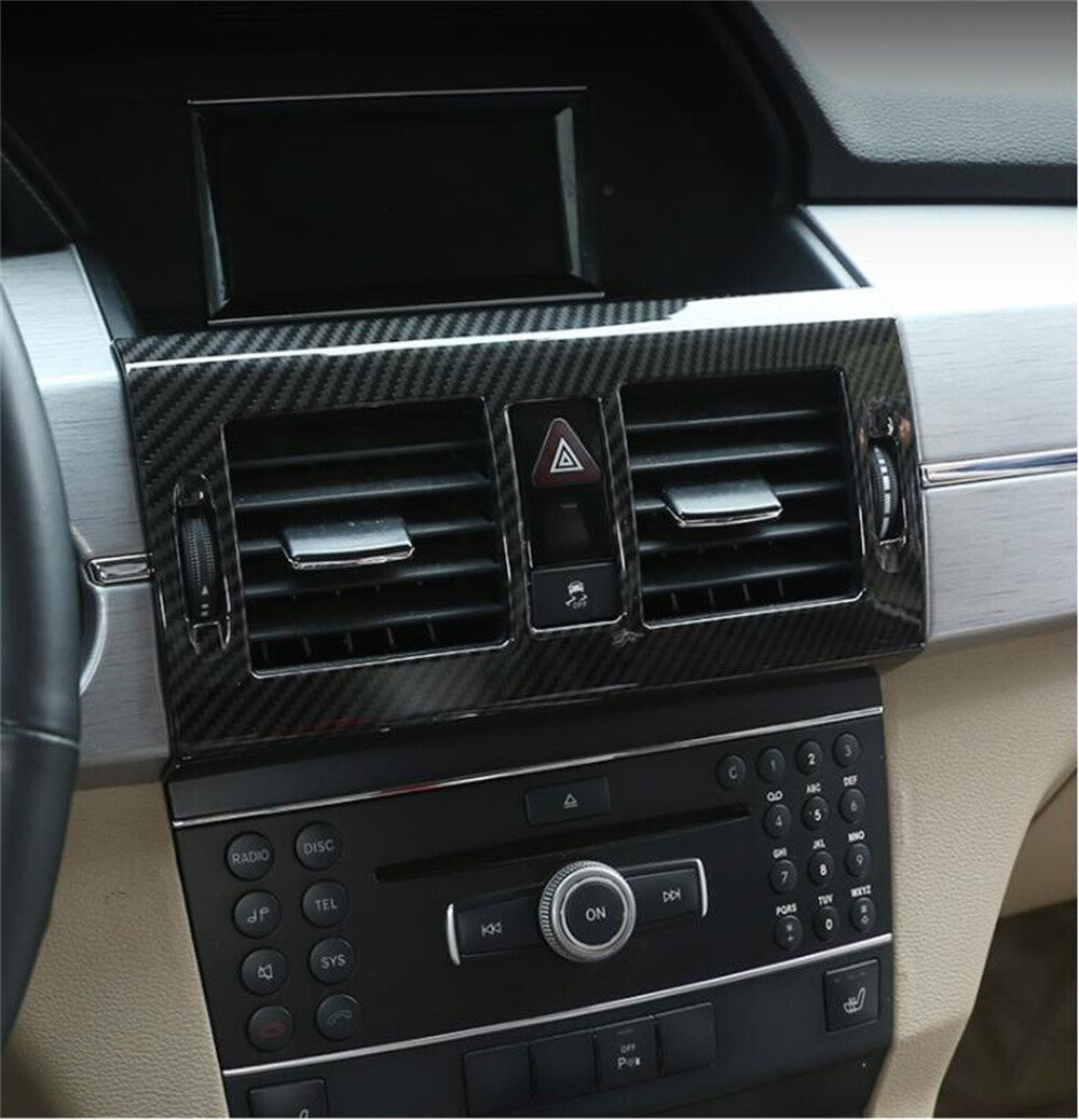 Carbon Fiber ABS Central Air Vent Outlet Trim for Mercedes-Benz GLK X204 2008-12
