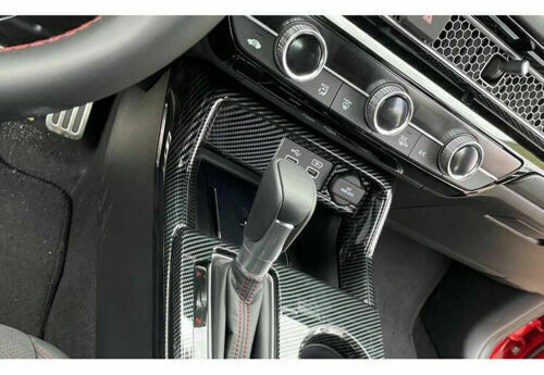 for Honda for Civic 11th 2022-2023 Carbon Style Console Cigarette Lighter Cover Trim