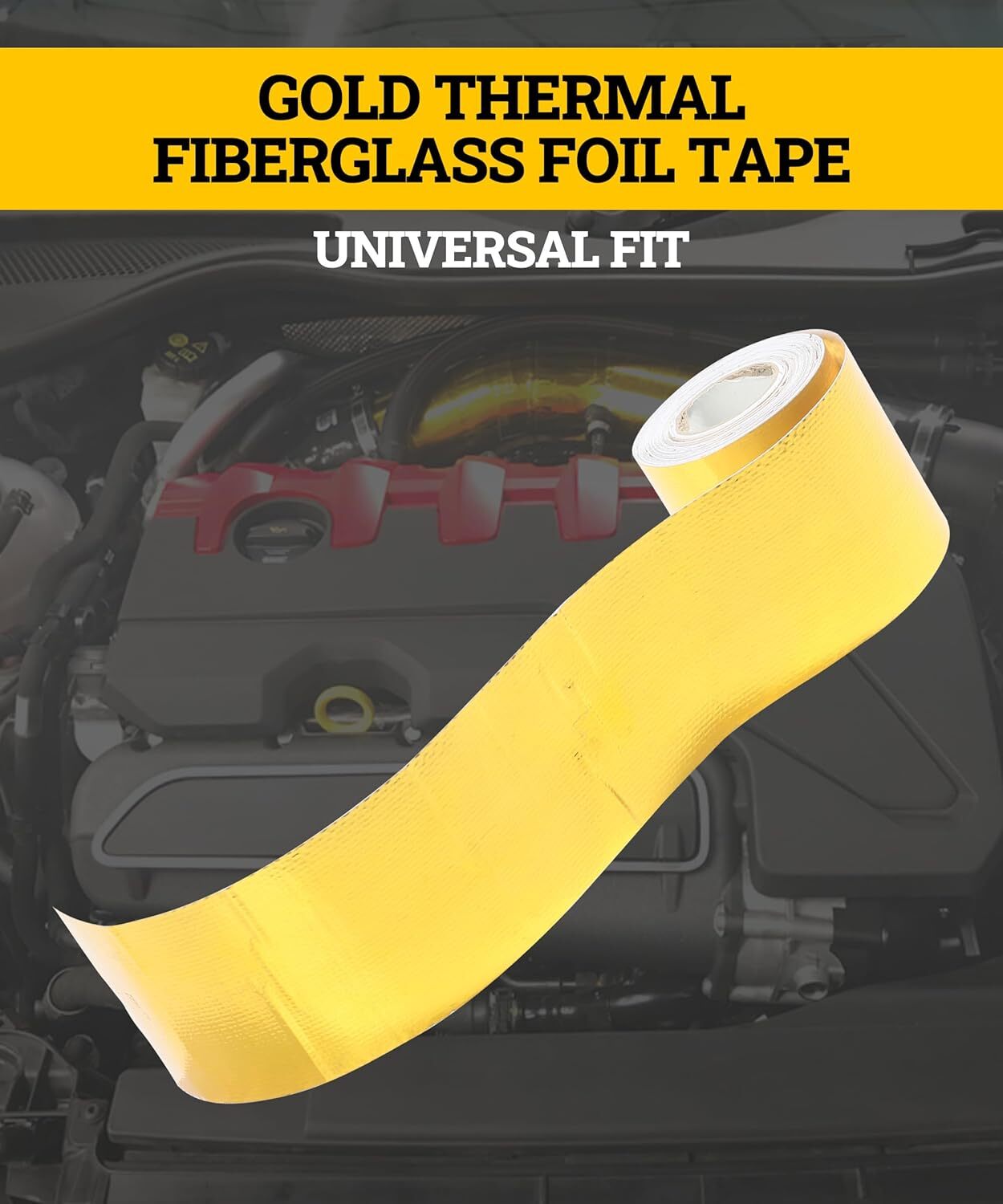 2x16' Gold Self Adhesive Backed Heat Barrier Tape Reflective Heat Shield Wrap