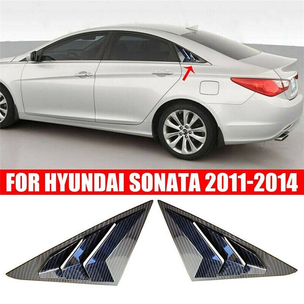 Carbon Fiber Look Glass Louver Shutter Cover Trim for Hyundai Sonata 2011 - 2014