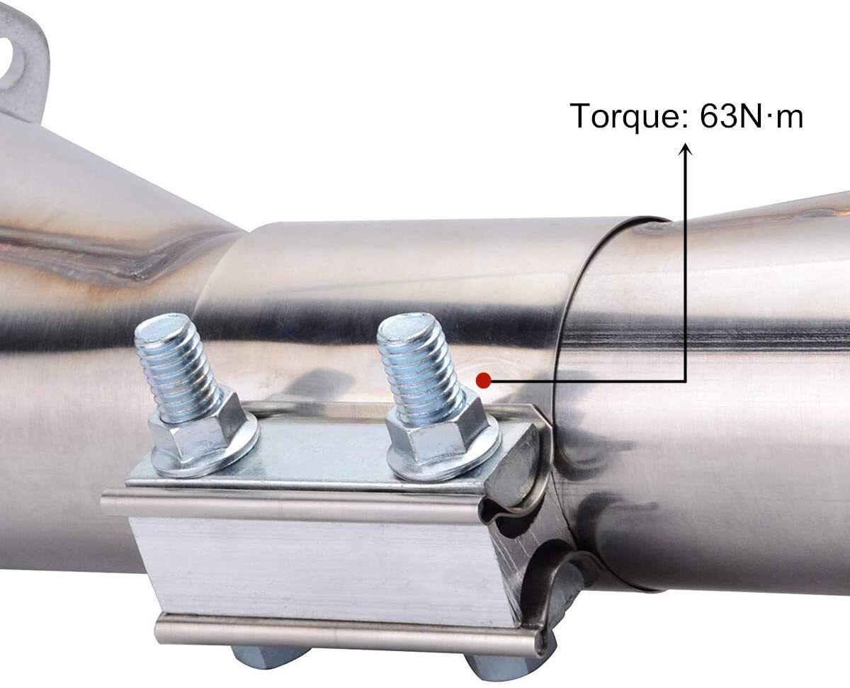 4-inch Butt connector with clip exhaust sleeve, stainless steel 2-piece exhaust clip