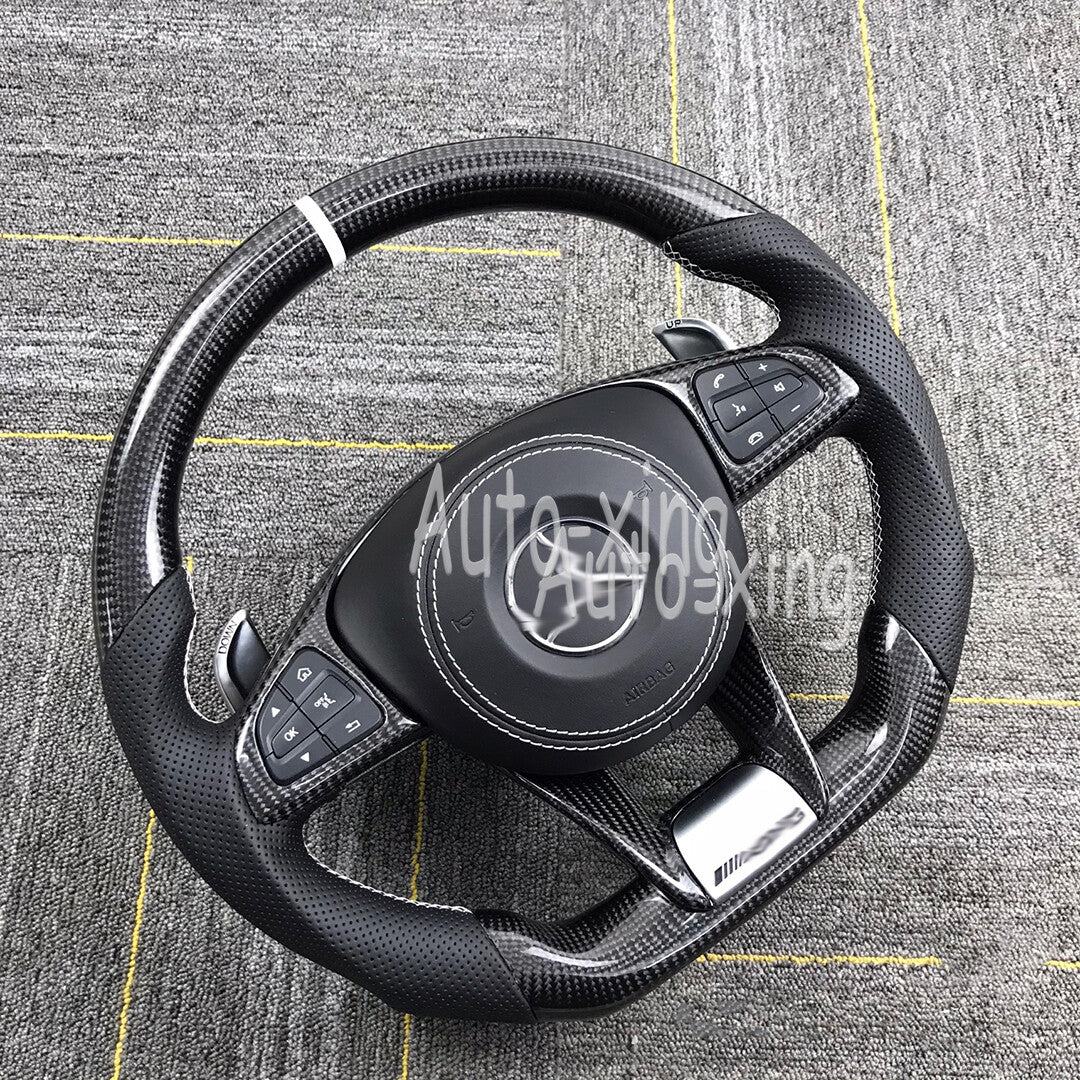 100%Real Carbon Fiber Button Cover +Lower Trim for Mercedes-Benz W205 W218 C63