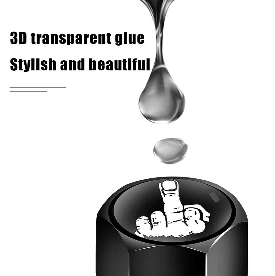 4-piece car tire valve cover rod air dust cover, premium metallic blue and white, suitable for Toyota .