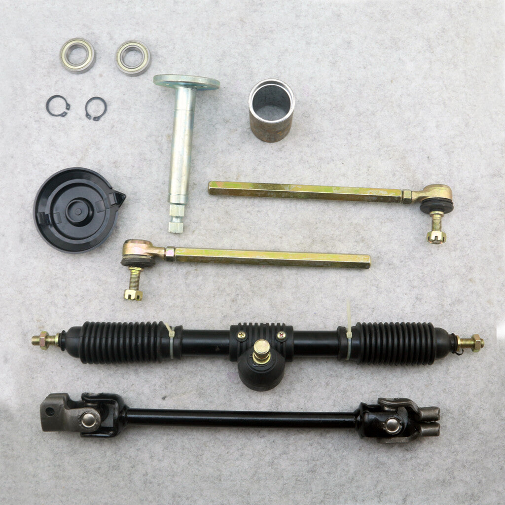 420mm Gear Rack Pinion U Joint Tie Rod Knuckle Assy Fit 110cc Go Kart Buggy UTV