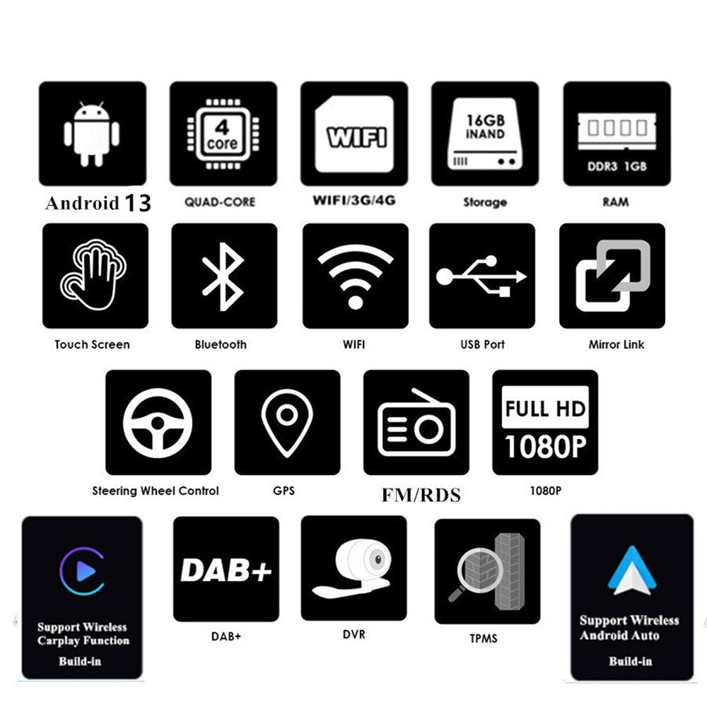 Android 13 Car Stereo Radio MP5 Player GPS Fit for Dodge for RAM 1500 2500 2013-2018
