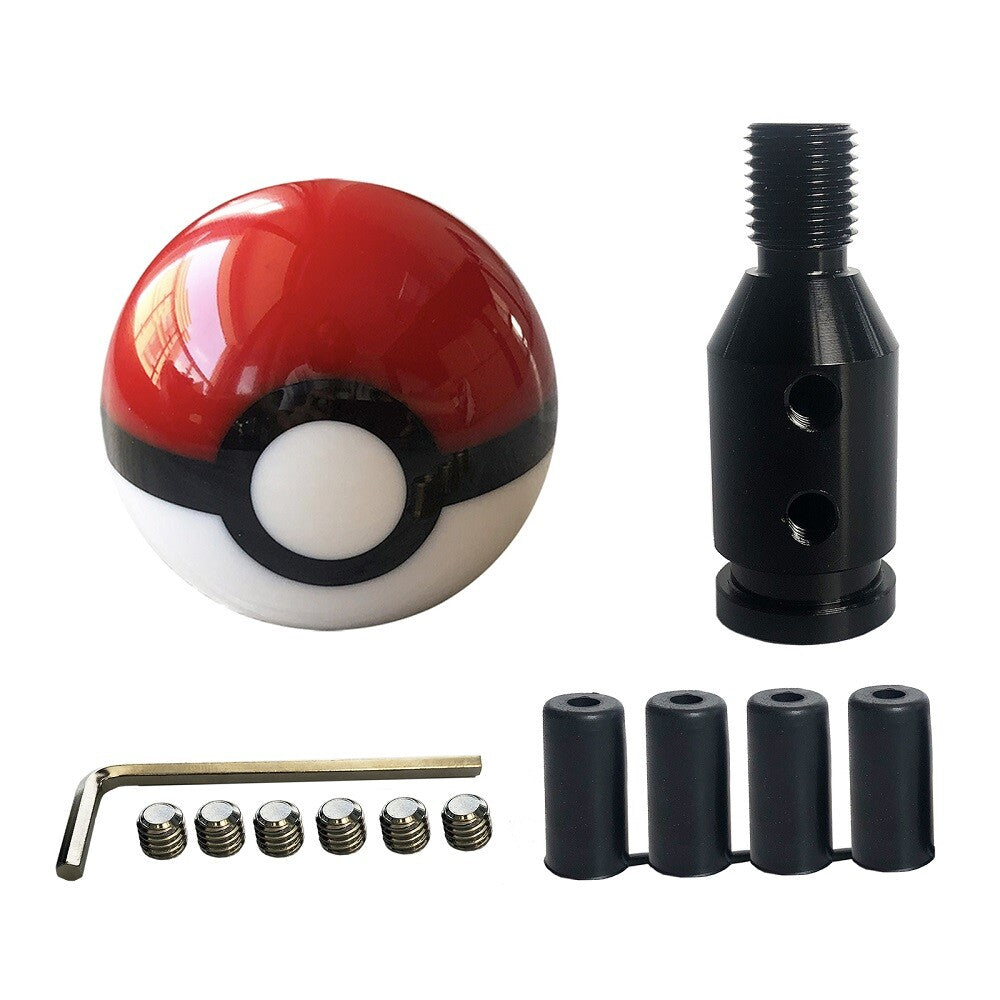 Pokemon PokeBall Gear Shift Knob Poke ball Shift Head 54mm W/M121.25 Adapter