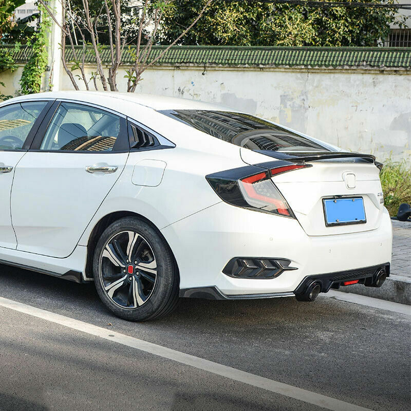 for Honda for Civic 2016-2021 Carbon Fiber Rear Bumper Lip Diffuser Splitter Spoiler