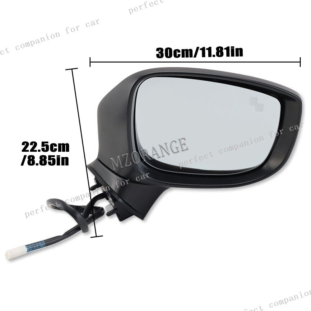 1. Heated side mirrors with dual blind spot monitoring and lights for Mazda CX-5 2017-2019, Red.