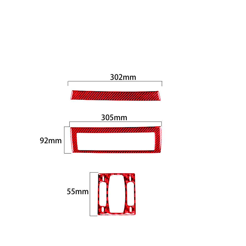 Red Carbon Fiber Central Air Vent Cover Trim for BMW 6Series E63 E64 2004-2010