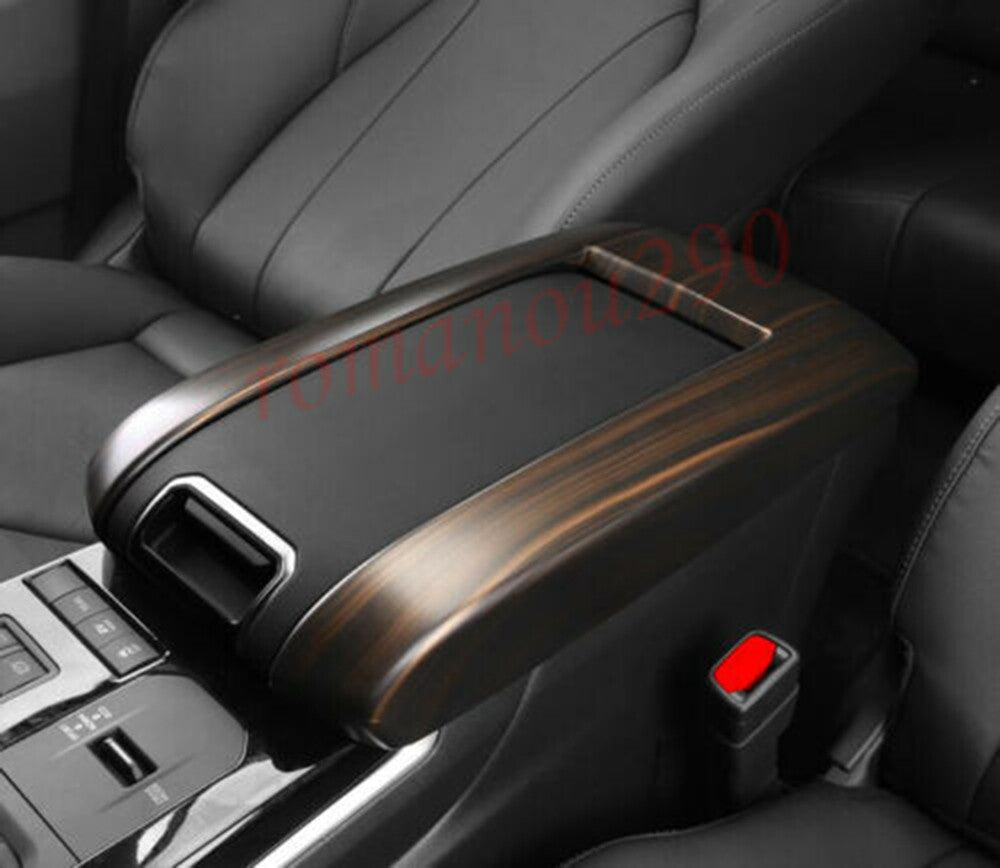 for Toyota Highlander 2020-2023 Wood grain Inner Central Armrest Box Cover Trim