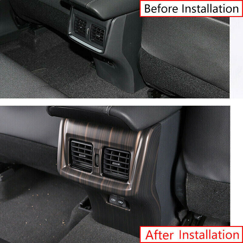 Peach Wood Grain Rear Air Outlet Vent Cover Trim ABS for Toyota Venza 2021-2023