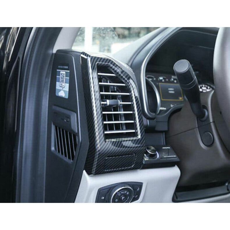 for Ford F150 F-150 2015-2020 Carbon Fiber Dashboard Side Air Vent Cover Trim 3x