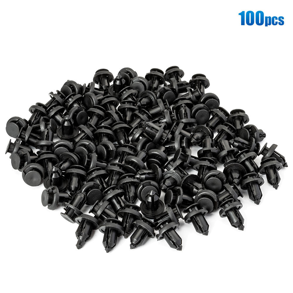 100 Pcs Bumper Clips 10mm Hood Fender Push Rivets Retainer Fasteners for Honda