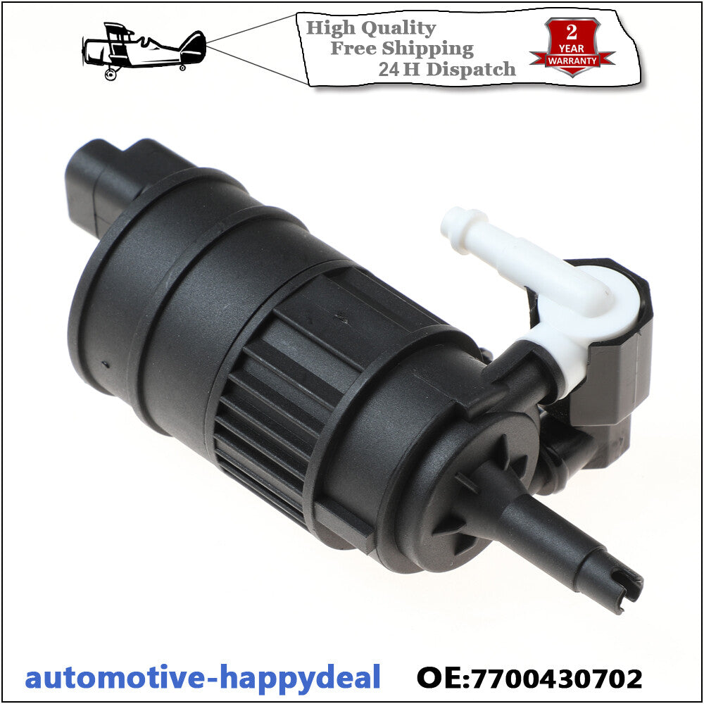 for RENAULT CLIO MK2 1998-2016 WINDSCREEN WASHER PUMP FRONT REAR TWIN OUTLET
