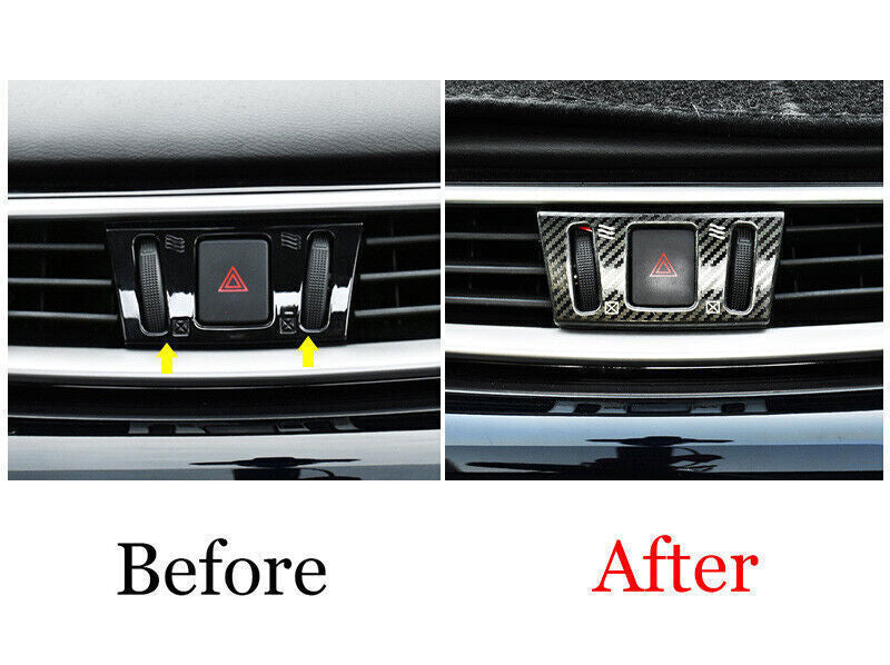 Mergency Light Switch Control Trim for Nissan Murano 2015-21 Steel Carbon Fiber