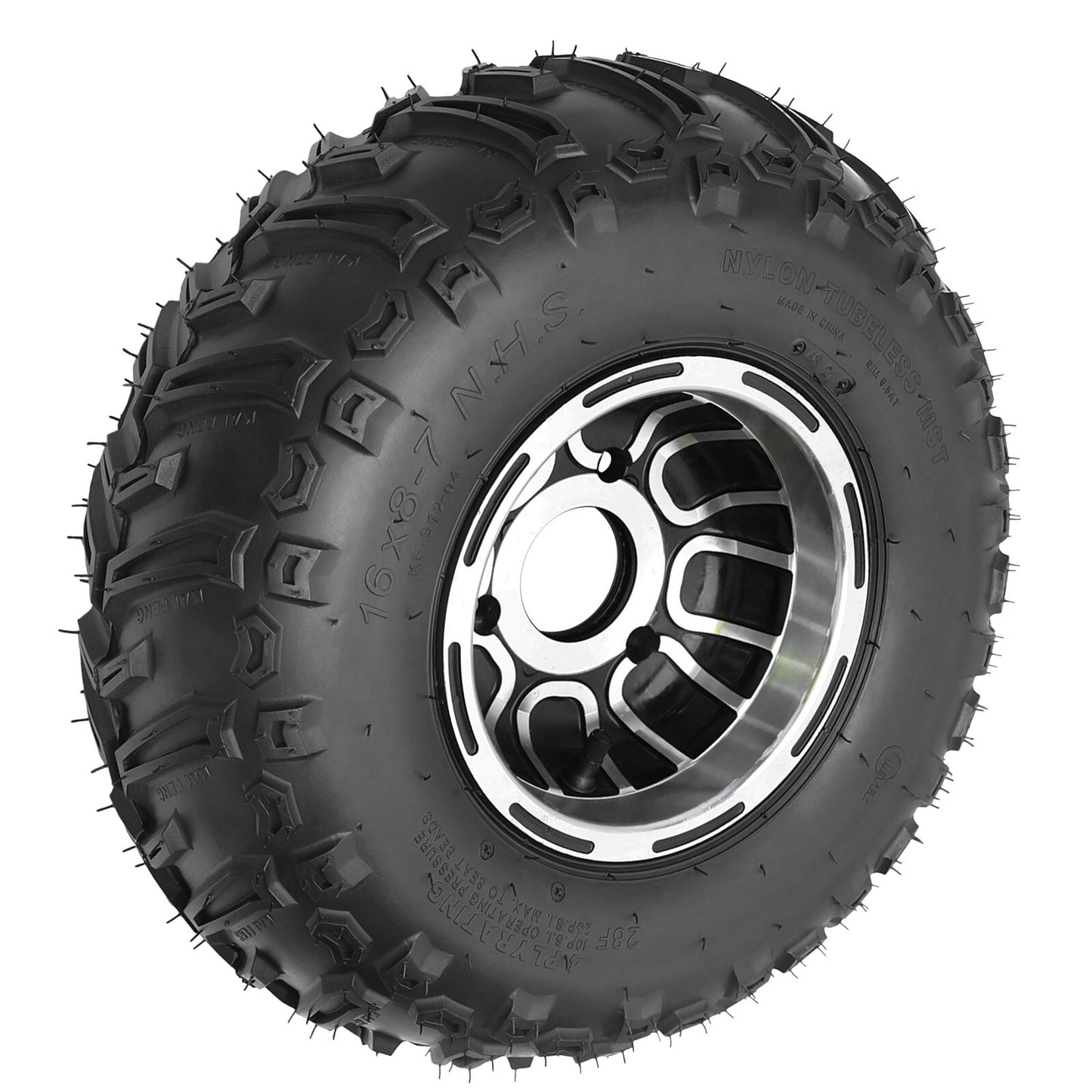 16x8-7 16x8x7 All-Terrain Vehicle (UTV) Tires 16x8.00-7 16x8.00x7 Go-Kart Tires and Rim 4PR 3 Lug