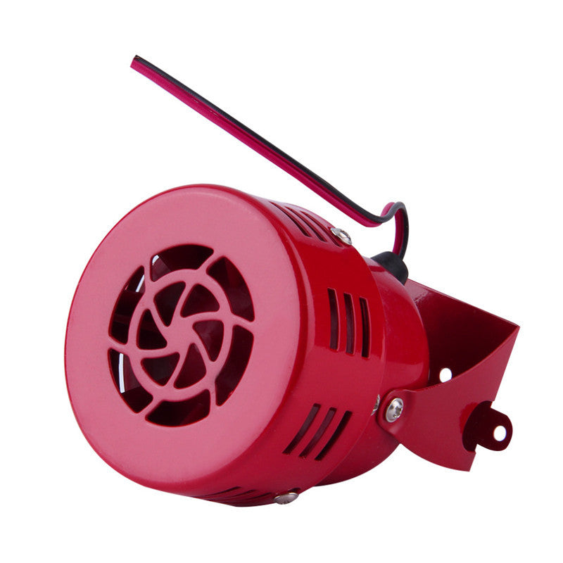 12V Motorcycle Horns Air Raid Siren Horn Driven Red Universal Speaker