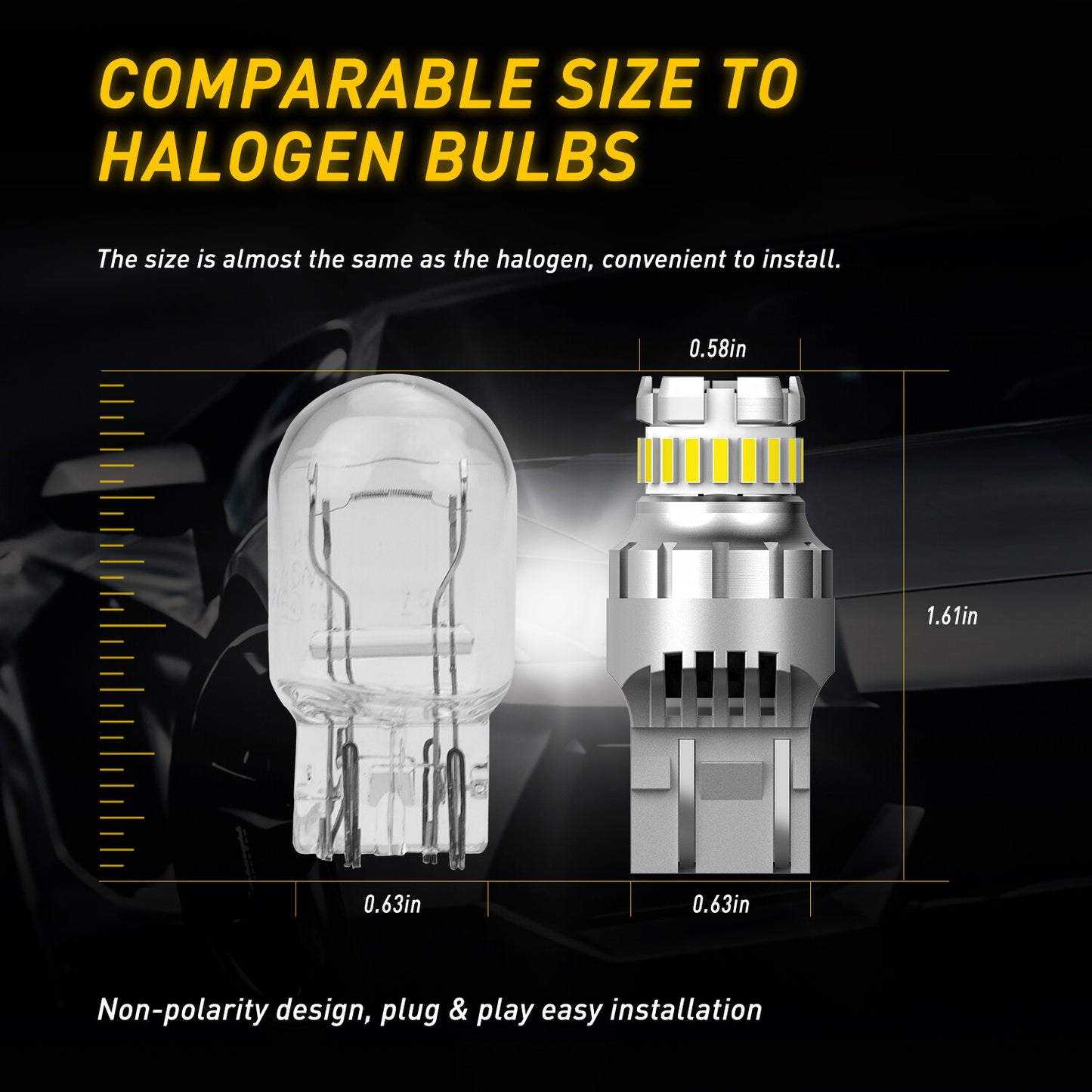 2/4/6X 7443 7440 T20 LED Phoenix Dual-Head Glossy 6500K Cloud White