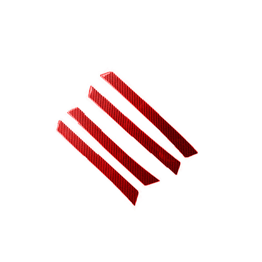 4X Red Carbon Fiber Inner Armrest Strip Cover Trim for Toyota for Corolla 2014-2018