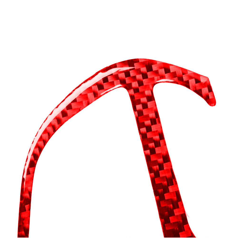 for Dodge for Challenger 2015-2020 5Pcs Steering Wheel Trim Cover Carbon Fiber Red