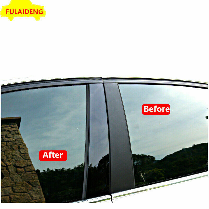 PC Black Window Pillar Posts Panel Trim Moulding Cover for Toyota RAV4 2014-2018
