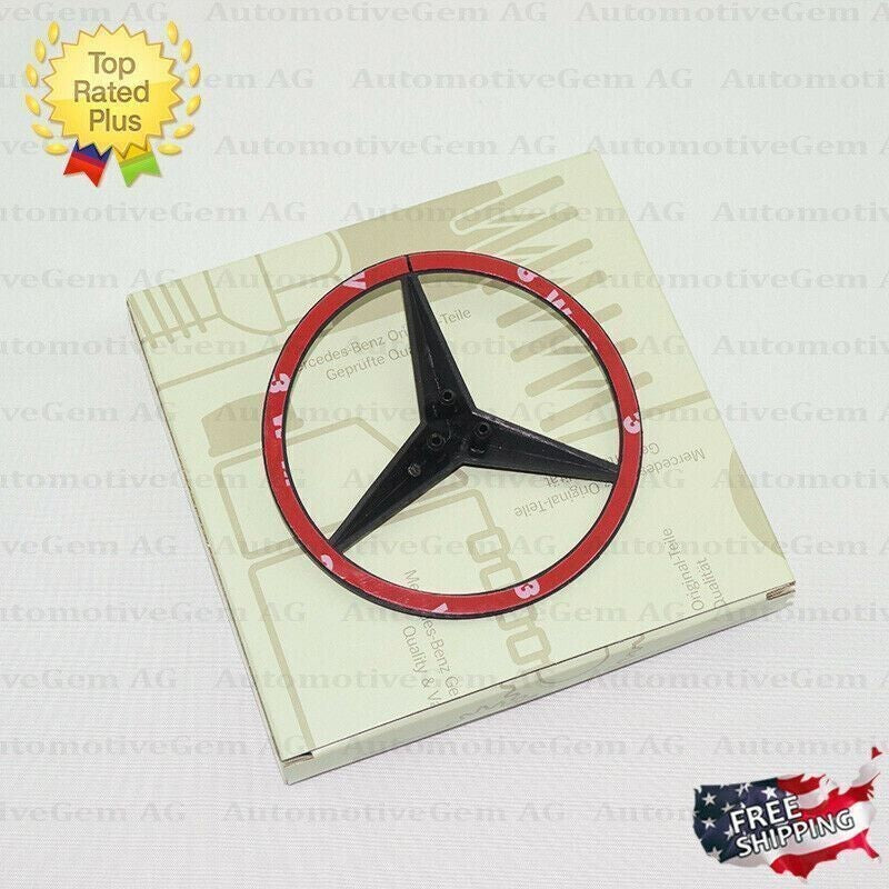 W205 SEDAN NEW GLOSS BLACK Star Emblem Rear Trunk Lid Logo Badge AMG C300