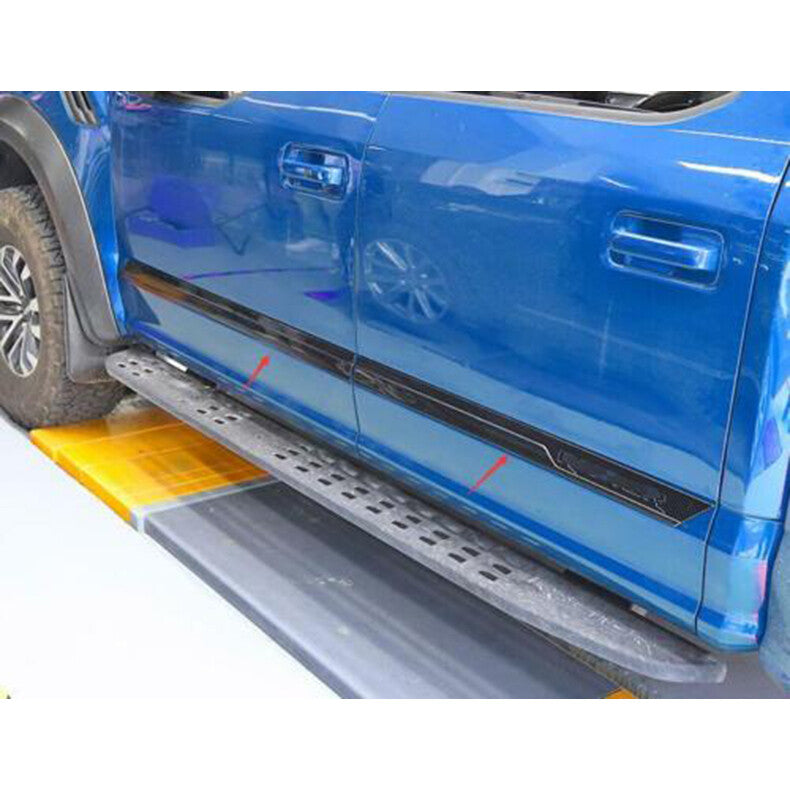 for Ford F150 F-150 2015-2020 Carbon Fiber Car Body Side Door Molding Guard Trim