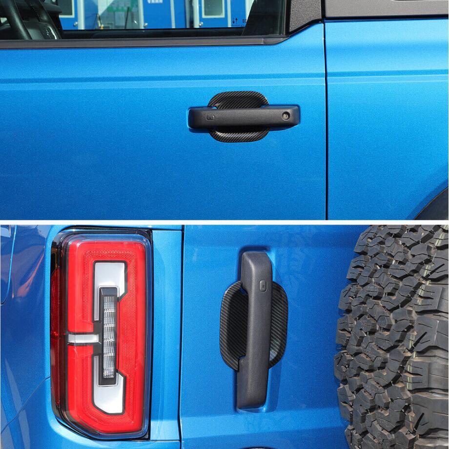For 2021-2024 for ford Bronco Carbon Fiber Side Door Handle Bowl Cover Trim Bezel 5P