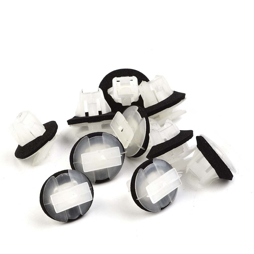 White Black Clips 10pcs Set Car For Moulding Plastic Side Sill